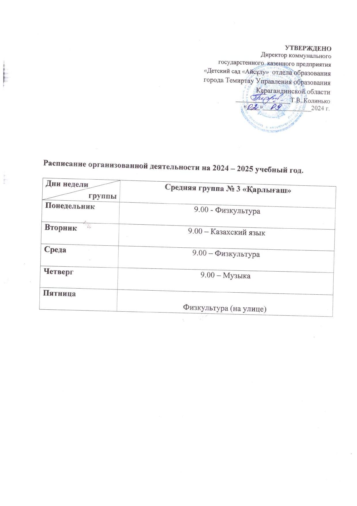 расписание всех возрастных групп 2